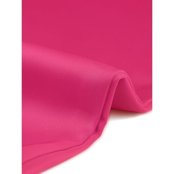 Satin Joggers Drawstring Elastic High Waist Silky Cargo Pants Rose Red - Picture 5 of 5